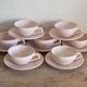Set of 7 powder pink coffee cups Céranord Saint Amand
