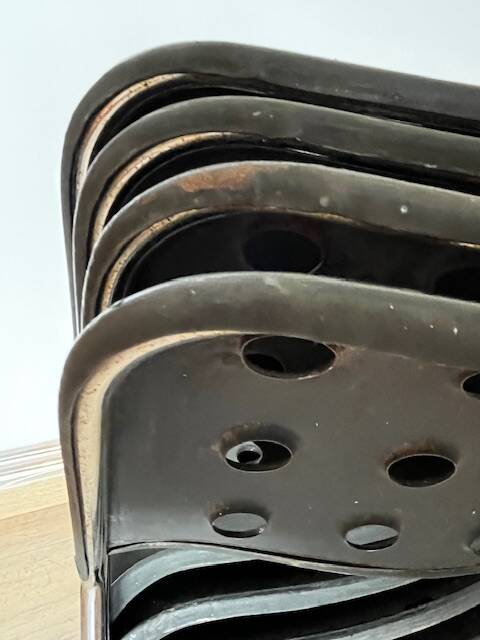 Set of 4 Black Omstak Chairs by Rodney Kinsman for Bieffeplast