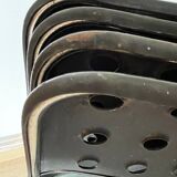 Set of 4 Black Omstak Chairs by Rodney Kinsman for Bieffeplast