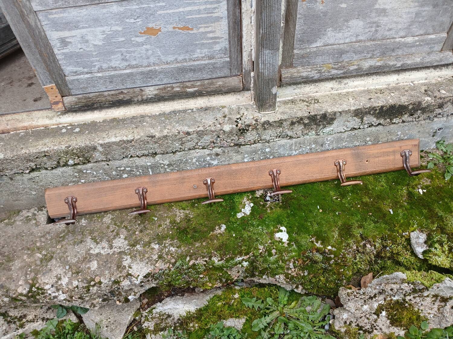 Antique wall coat rack