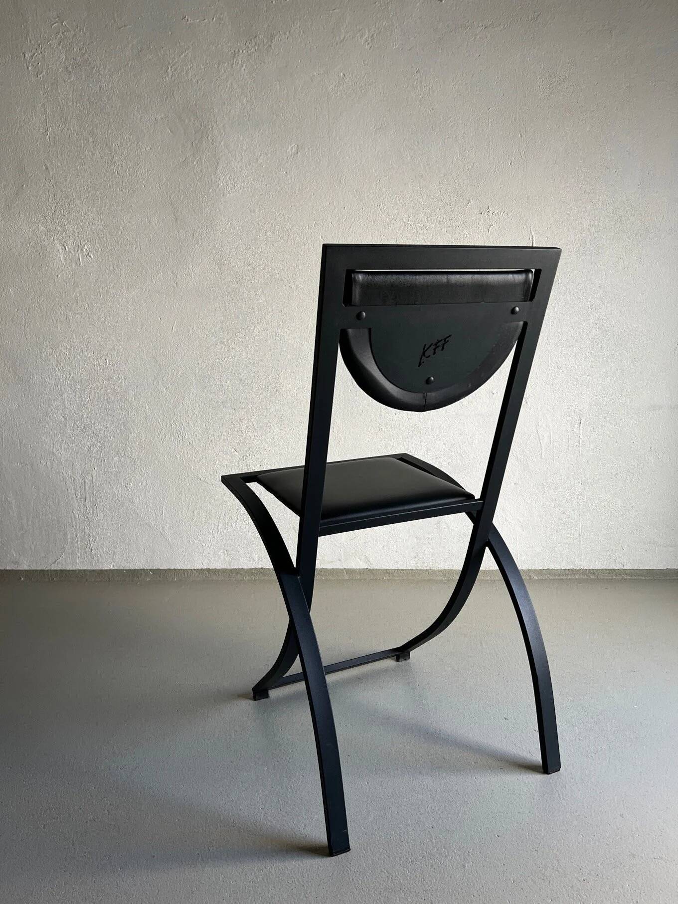 4 Black Sinus Chairs by Karl Friedrich Förster | Germany | 1990s