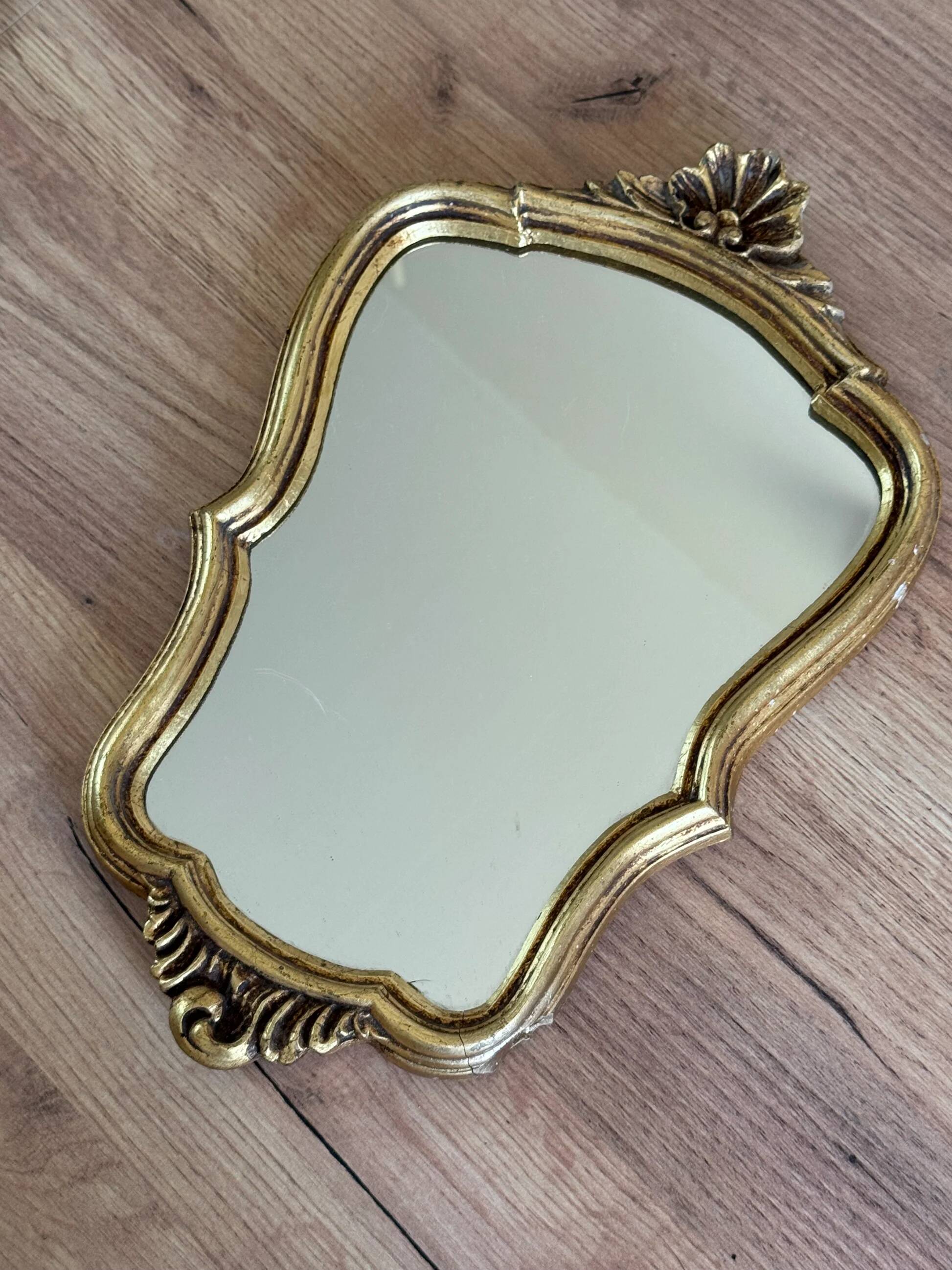 Vintage gold shell mirror