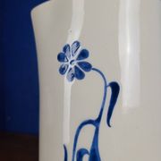 Modernist ceramic pitcher, signed polychrome decoration