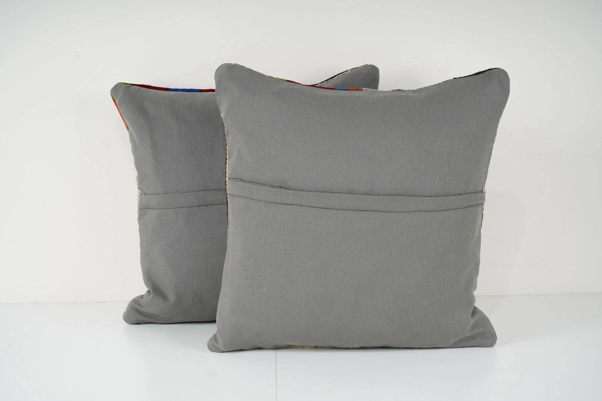 Set of 2 vintage kilim cushion covers 51x51 cm
