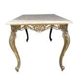 Louis XV style coffee table in marble and copper