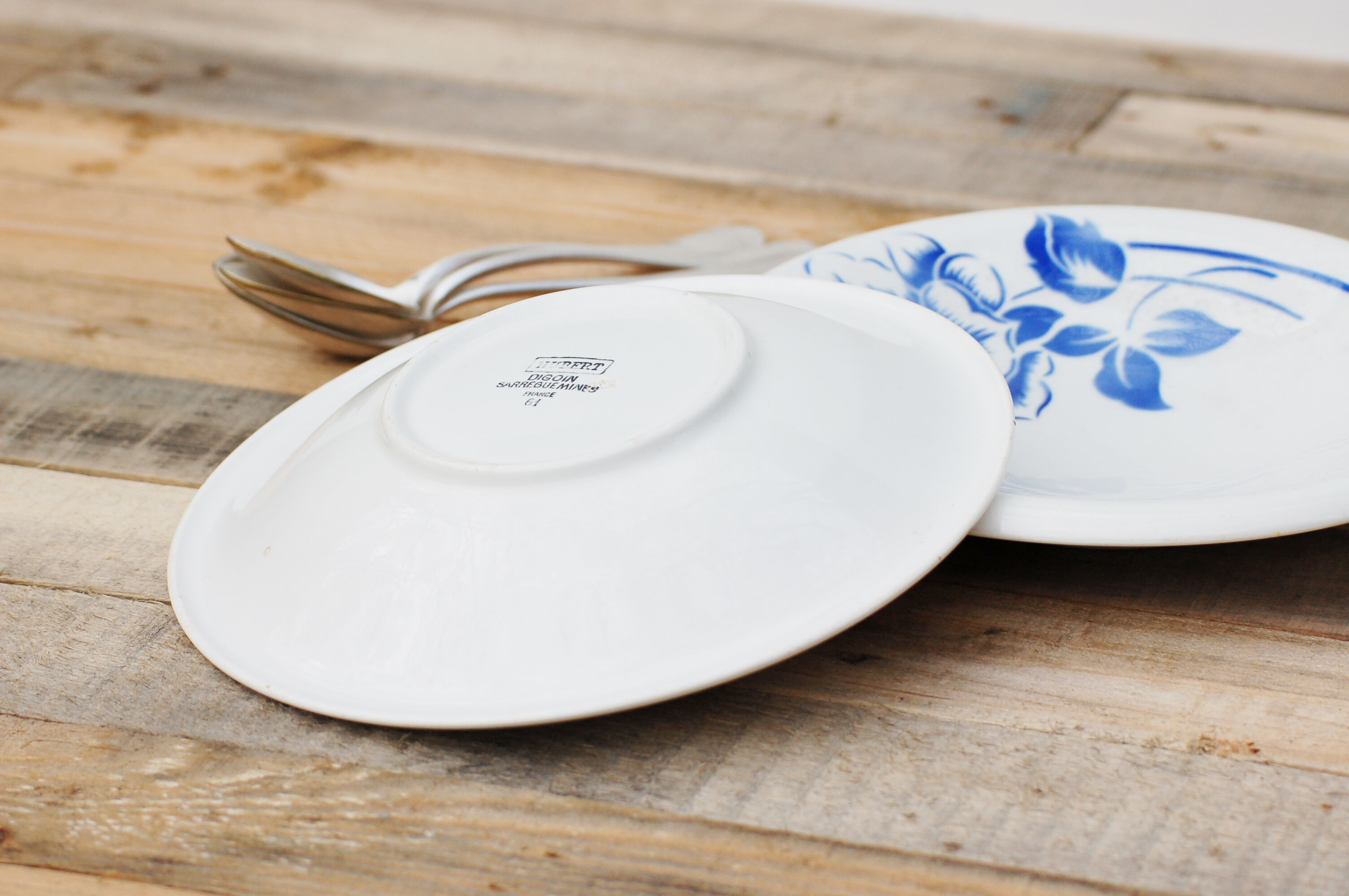 Lot of two soup plates Digoin