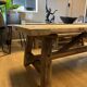 Tower antique oak farmhouse table - 300 by 93 cm