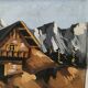 Cadre d'un chalet à la montagne en relief