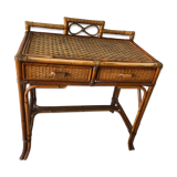 Console/small old desk in rattan