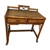 Console/small old desk in rattan