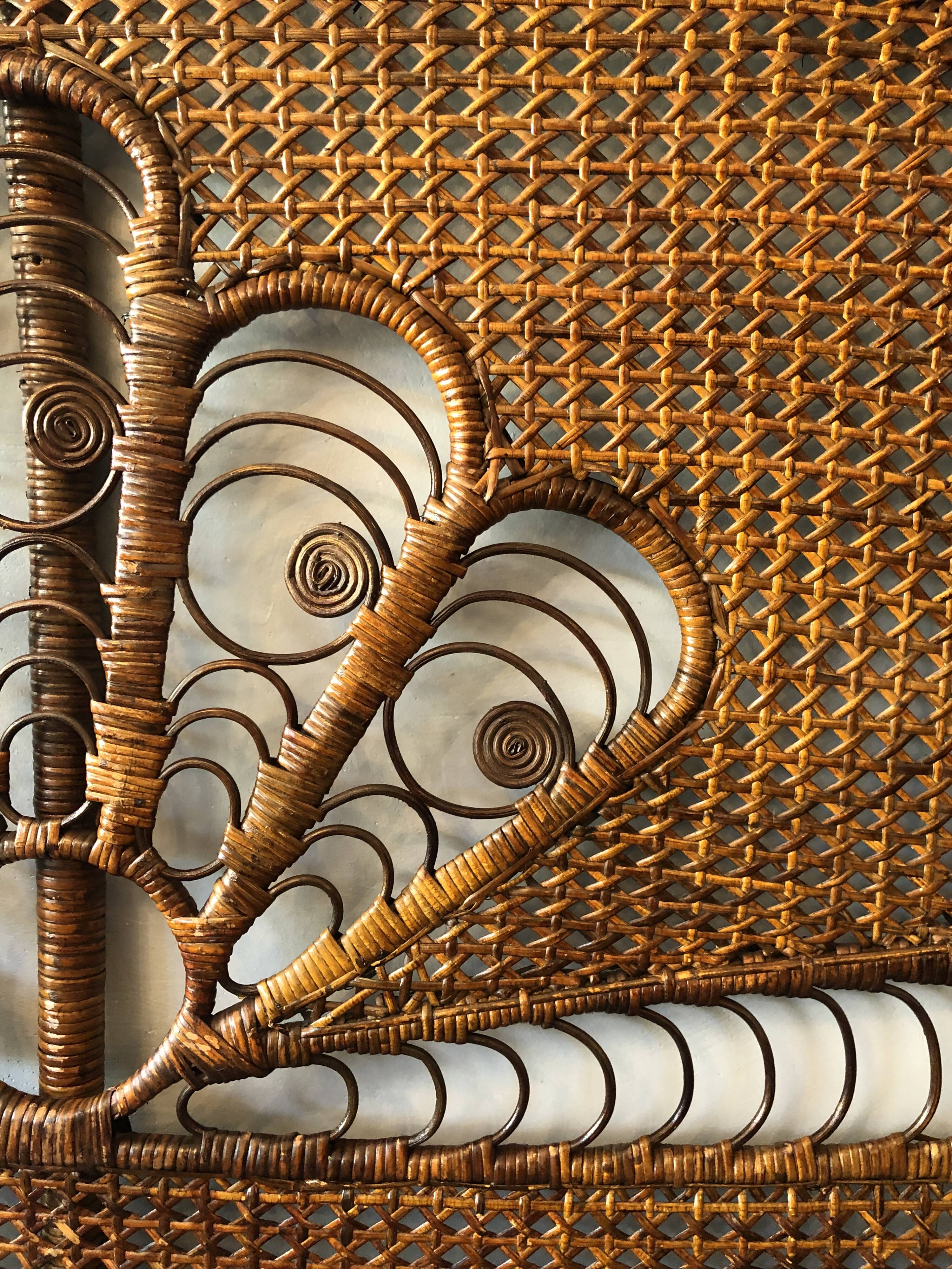 Vintage rattan headboard