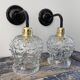 Pair of vintage electrified to nine-piece chiseled glass wall lamps