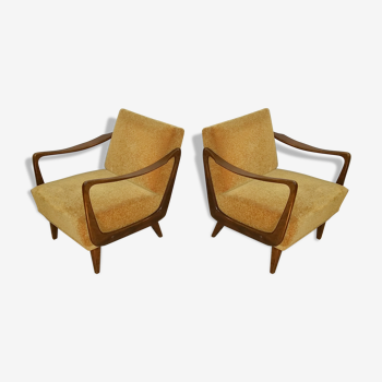 Paire de fauteuils des années 50-60 Boomerang design scandinave