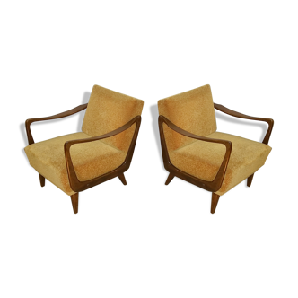 Paire de fauteuils des années 50-60 Boomerang design scandinave