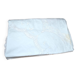 Vintage round tablecloth in embroidered and openwork cotton 160x160cm *M3*