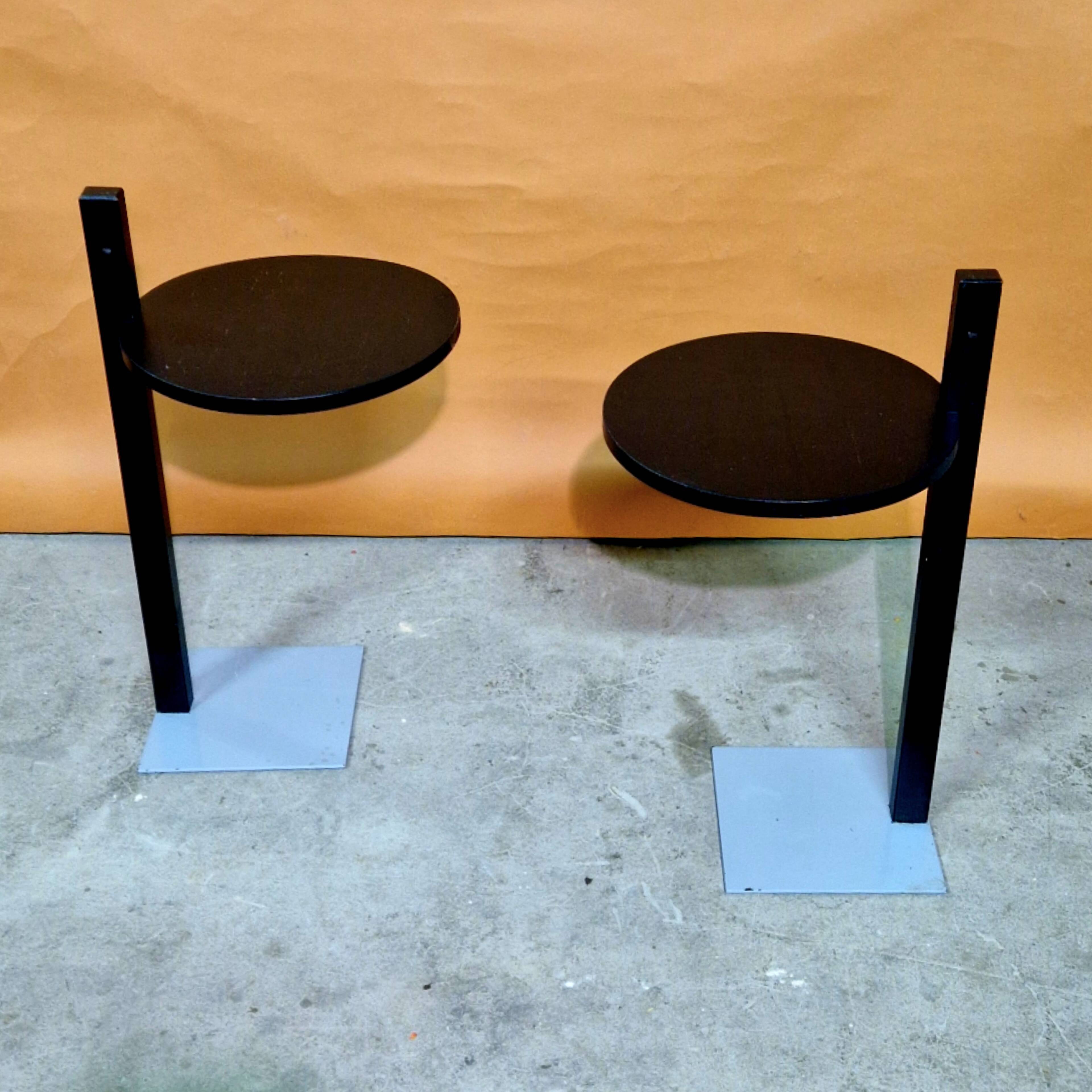 Set of 2 modernist side tables or night stands, 1970s