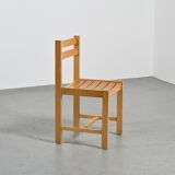 André Sornay, set of six beechwood chairs, France 1960