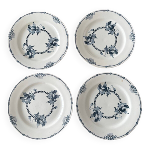 Lot de 4 assiettes anciennes - terre fer