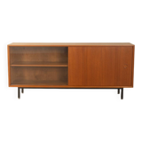 Classic sideboard by Lothar Wegner, 1960s, teak veneer, glass sliding door