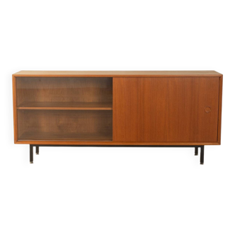 Classic sideboard by Lothar Wegner, 1960s, teak veneer, glass sliding door