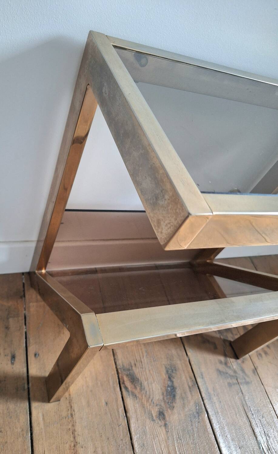 Table d’appoint vintage 23 ct, porte revues design Belgo Chrom