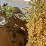 Farmhouse table with turned solid wood legs