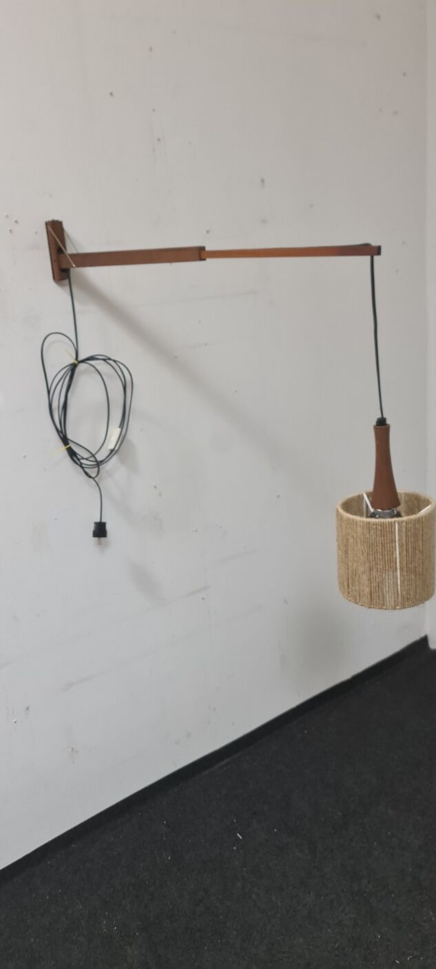 Vintage teak Swedish wall light