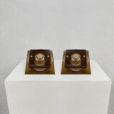 Set of 2 vintage wall lights in acrylic plexiglas Herda space era