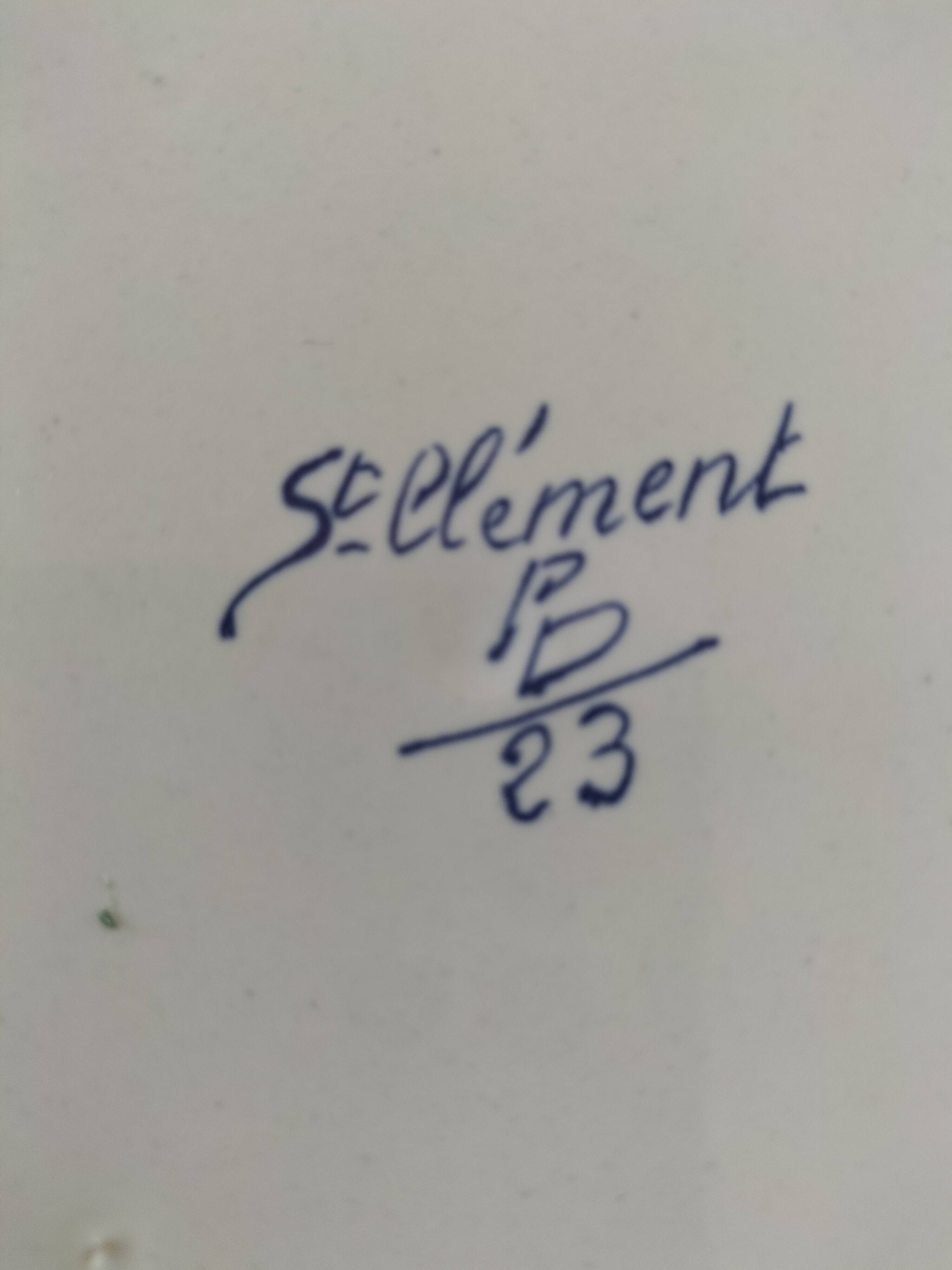 Saint-Clément plate with polychrome floral decoration