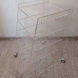 Lucite mobile shelf, 1970s.