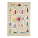 White suzani kilim rug with hand embroidered multi-colored patterns