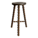 Tabouret tripode ancien en bois torsadé