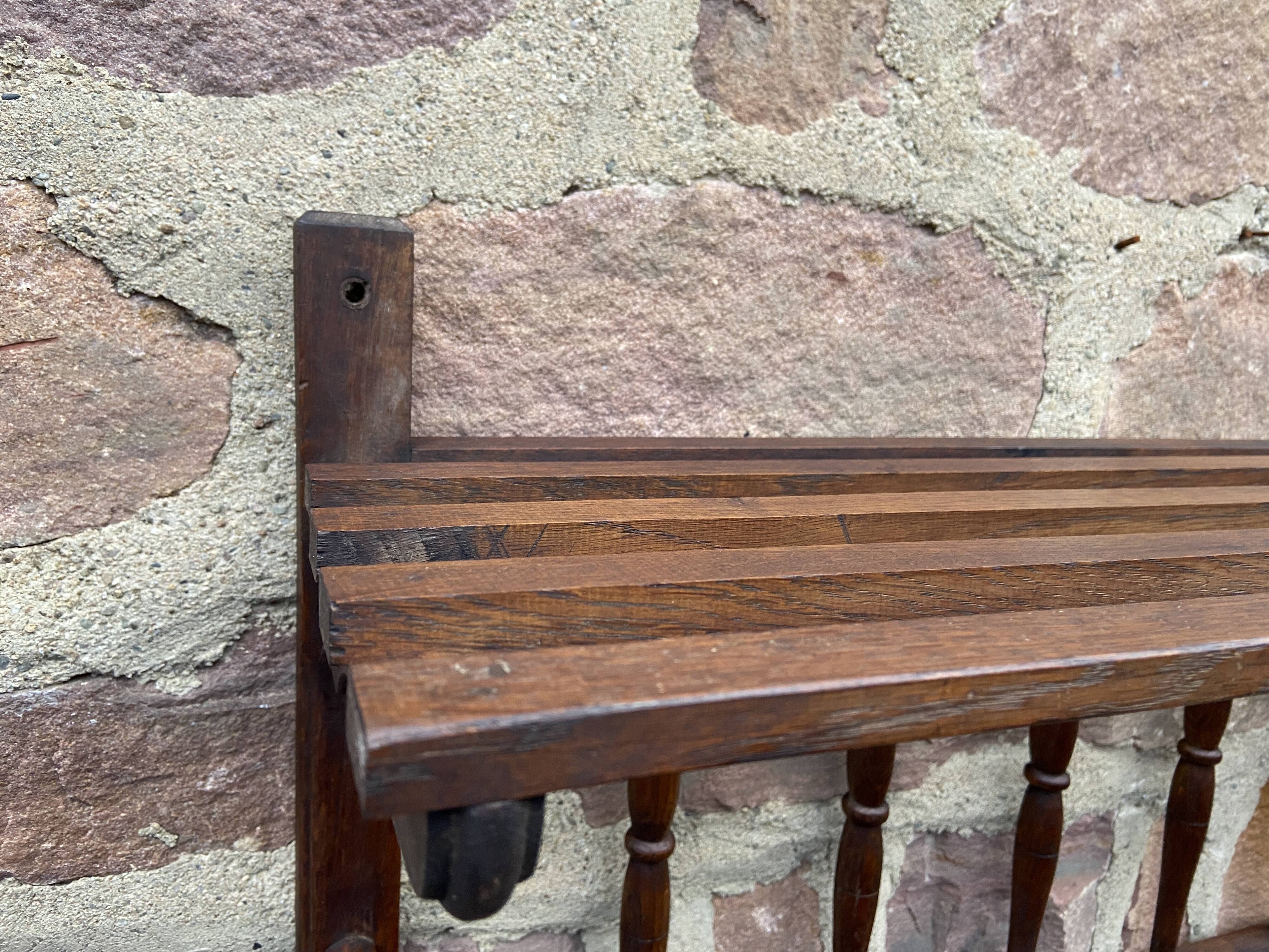 Coat hooks wall-mounted coat rack in rustic wood french coat rack 70s