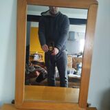 Miroir scandinave vintage en pin