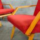 Pair of armchairs red Mier Topolcany 1960