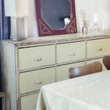 Miroir laqué et incrustation doré vintage