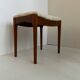 Ottoman footrest seat in teak and ecru fabric