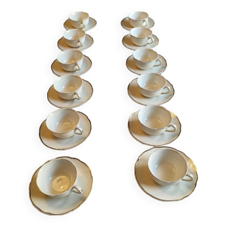 12 coffee cups with saucers Digoin Sarreguemines