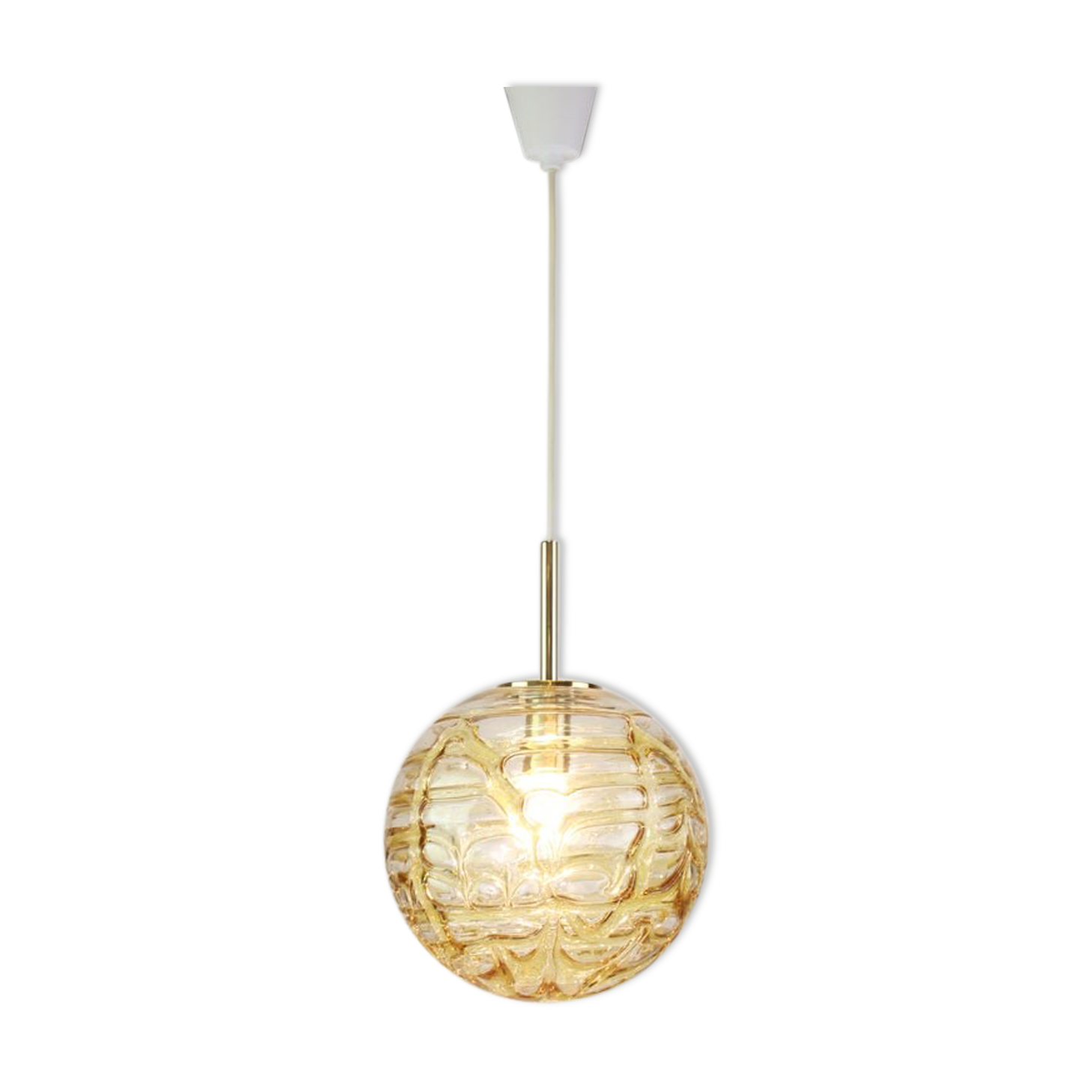 Glass ball suspension by Doria Leuchten Germany 1960s