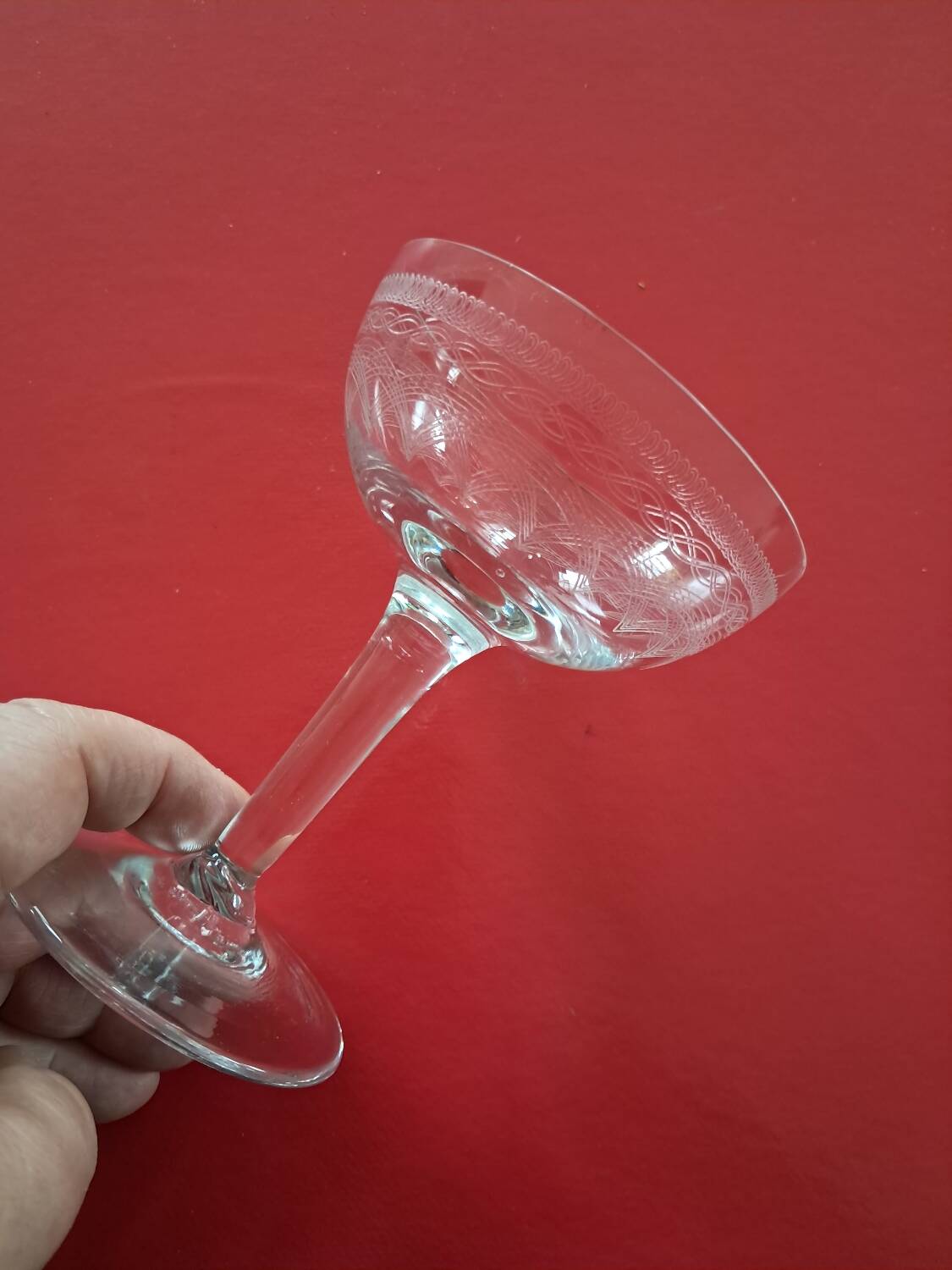 6 coupes à champagne en cristal taillé années 1910