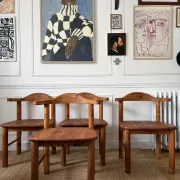 4 pine armchairs from the 1970s