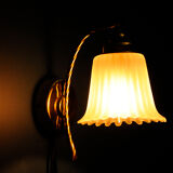 Danish wall lamp, brass and glass