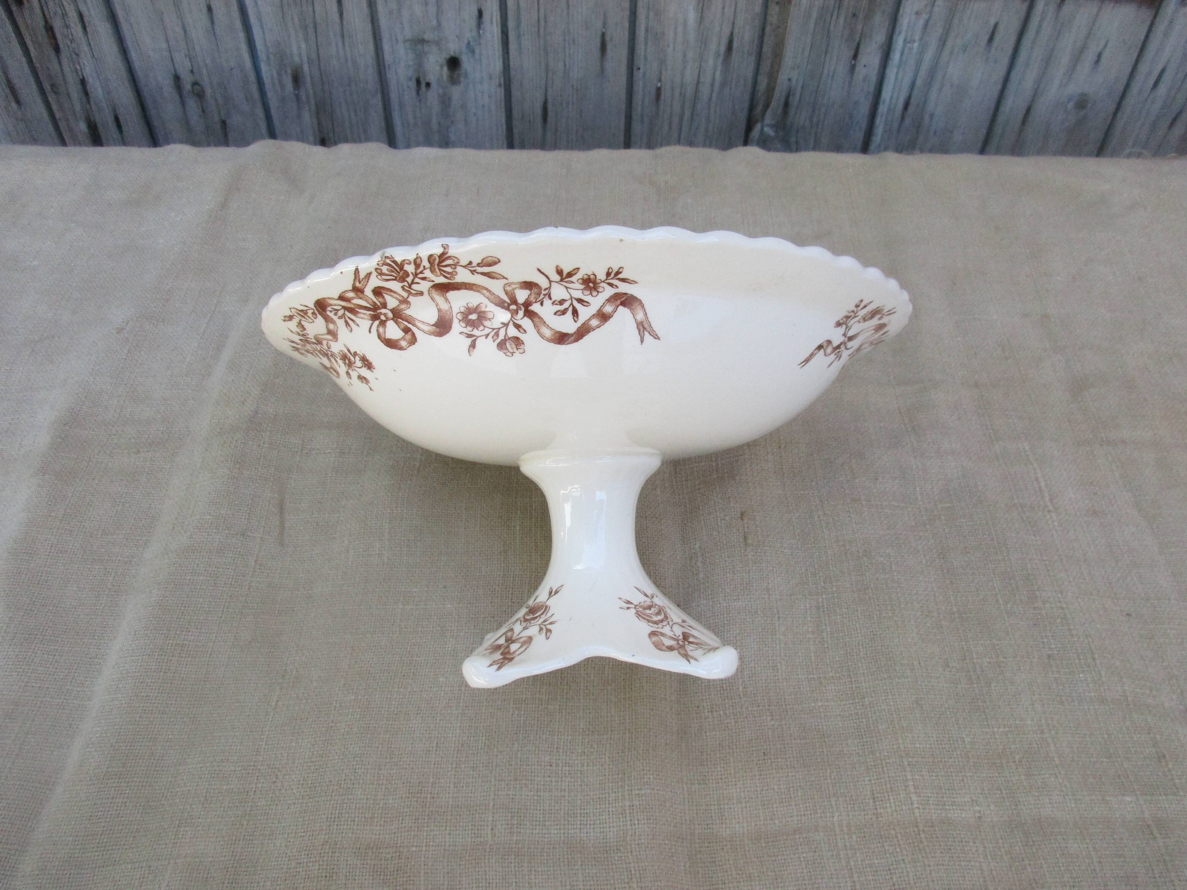 Compotier with floral decor brown longchamps