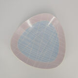 Vintage porcelain plate with stripes motifs from Weimar Porzellan, 1970s