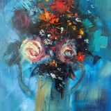 Bouquet of flowers signed Pignon