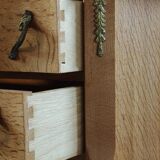 Vintage 1960s Danish Modern Oak Nightstands, Henning Kjærnulf Baroque style