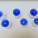 6 old conical glasses art deco transparent blue foot