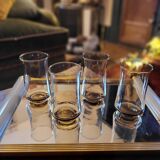 4 amber long drink glasses – 1970s