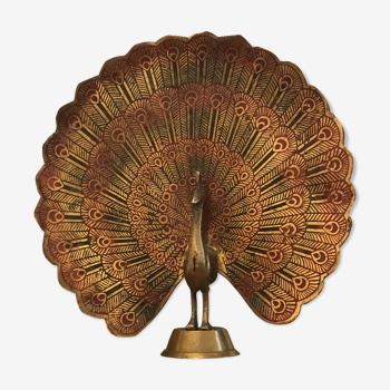 Peacock in brass