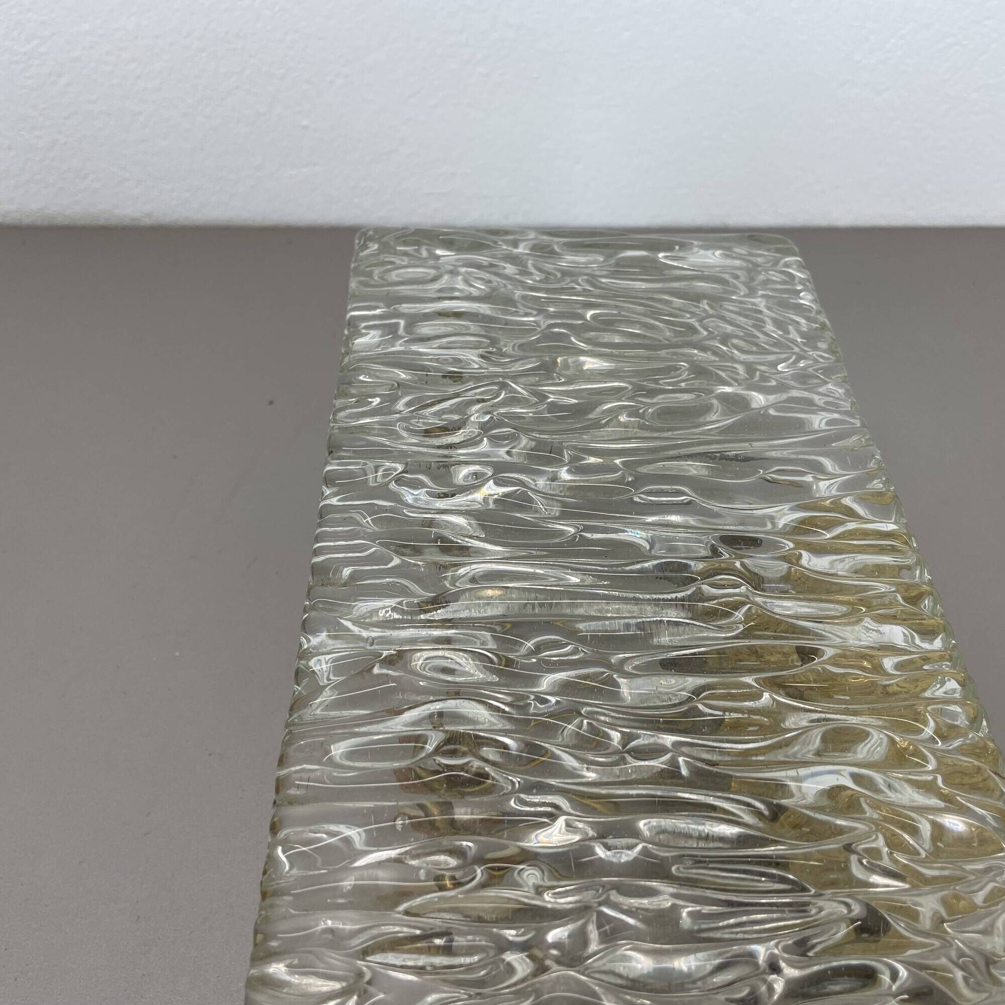 Large 35cm cubic Hollywood Regency Ice Glass Wall Light by J.T. Kalmar 1950